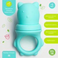 Ниблер для прикорма &laquo;Мишка&raquo; с силиконовой сеточкой, цвет бирюзовый