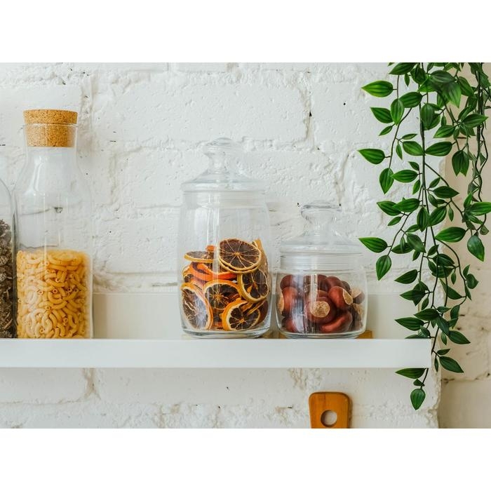 Банки для сыпучих продуктов Paşabah&ccedil;e Cesni, 1.1 л, набор 2 шт., стекло, прозрачные