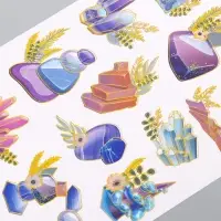 Наклейки бумага "Кристаллы" набор 2 листа 20х15 см