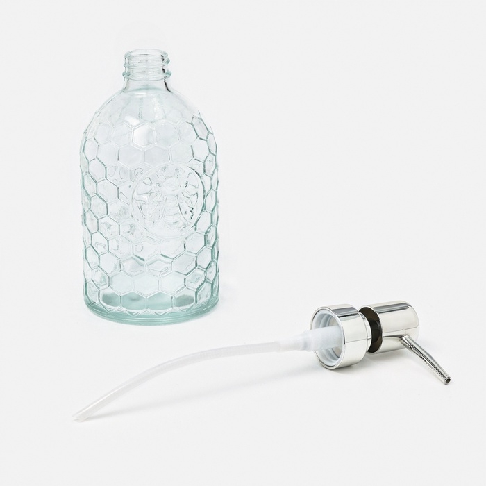 Дозатор для мыла SAVANNA &laquo;Оса&raquo;, 500 мл, стеклянный, прозрачный