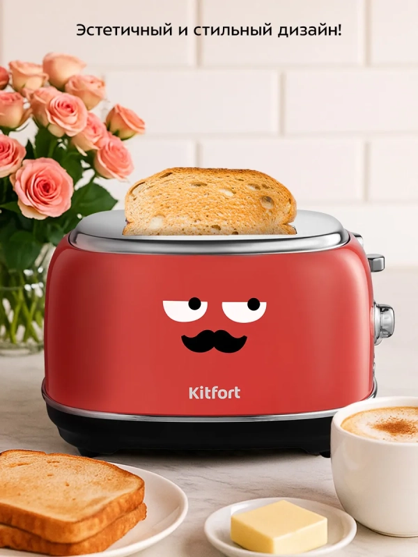 Тостер с поддоном для крошек КТ-6457 - 815 Вт