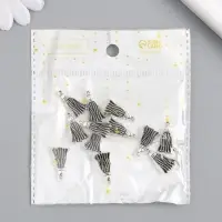 Металлический элемент, декоративная подвеска &laquo;Арт Узор. Кисточка&raquo;, серебро, 2&times;1.2 см