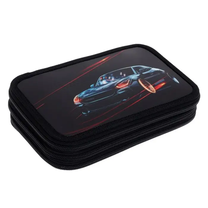 Пенал школьный, 3 секции, 12.5&times;20.5&times;5.5 см &laquo;Тачка&raquo;