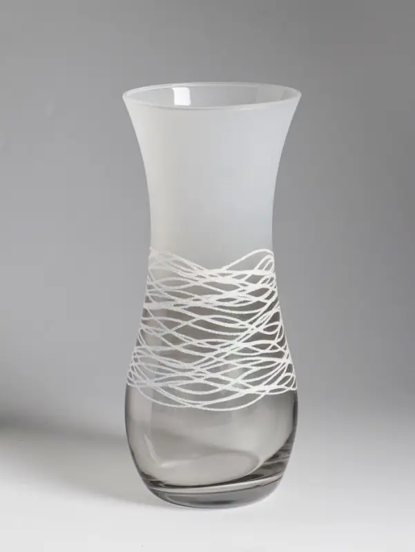 Ваза &laquo;Полли&raquo;, дымка, волна, h=26 см, стекло