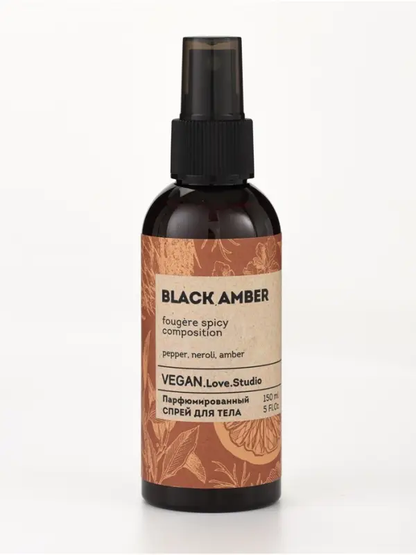 Мист парфюмированный спрей для тела VEGAN.Love.Studio Black Amber, 150 мл