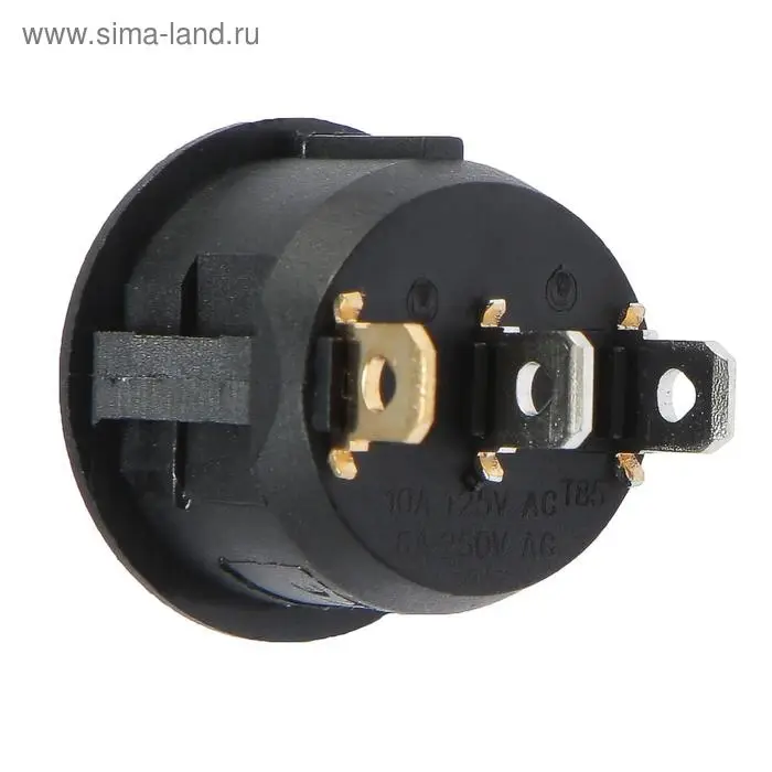 Выключатель 1 клавишный, с подсветкой, диаметр 23 мм, красный, 10 А