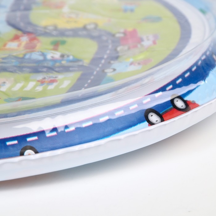 Акваковрик надувной развивающий водный коврик &laquo;Транспорт&raquo;, 65x65 см, Крошка Я