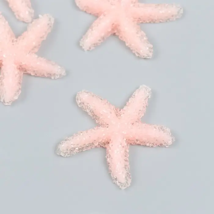 Декор для творчества пластик "Оранжевая морская звезда" сахарная 3,8х0,5х3,8 см