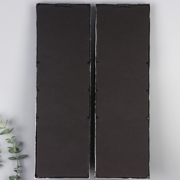 Подсвечник пластик, стекло на 1 свечу "Зеркальные узоры" набор 2 шт d-4 см сереб. 8х13х40 см   90688