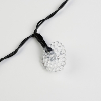 Гирлянда &laquo;Нить&raquo; 4.5 м с насадками &laquo;Сердца&raquo;, IP44, тёмная нить, 30 LED, свечение белое, 2 режима, солнечная батарея