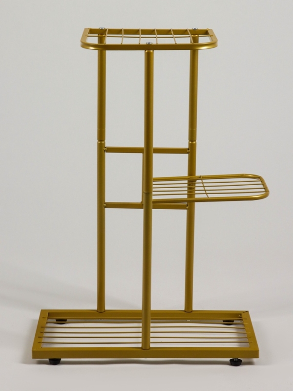 Подставка для цветов Greengo, 3 полки, 43 &times; 22 &times; 57 см, напольная, металл, цвет золотой