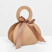 Коробка складная, с бантом и ручкой, крафт, 6&times;8&times;3 см