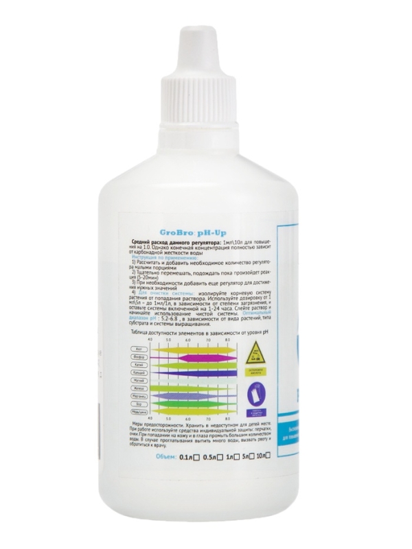 Удобрение для гидропоники Удобрение для гидропоники "GroBro" PH UP, 100мл