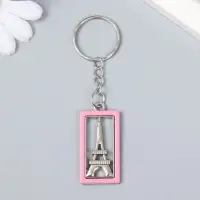 Брелок металл "Эйфелева башня в цветной рамке" МИКС 3,5х2 см
