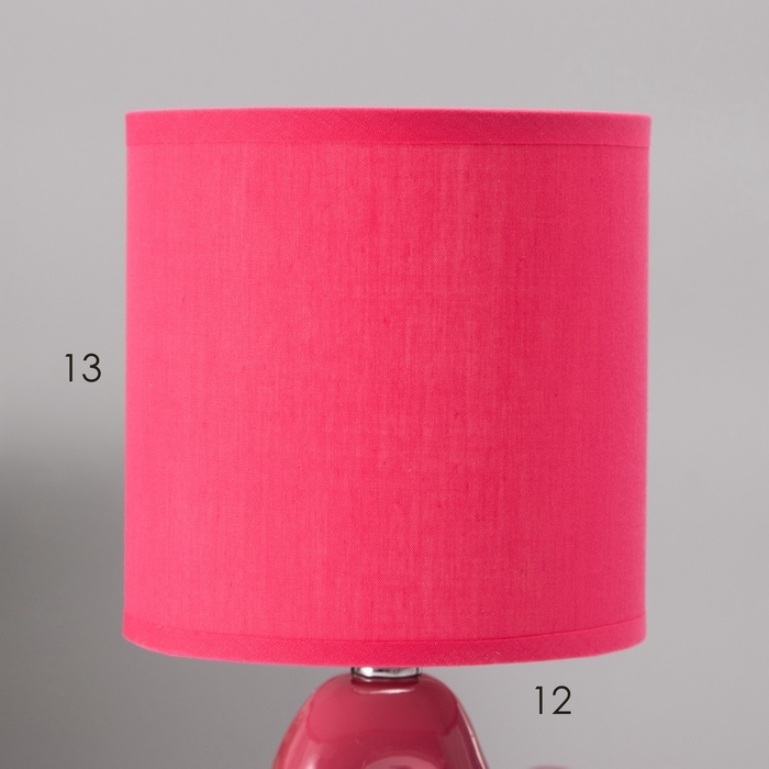 Настольная лампа с абажуром RISALUX &laquo;Сердце&raquo;, Е14, 40 Вт, красный, фигурное основание, 13&times;13&times;29 см