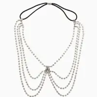 Цепочка на бедро бодичейн "Шахерезада" со стразами, цвет белый в серебре