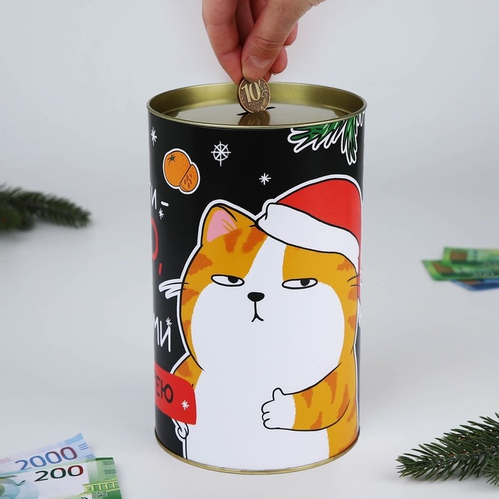 Копилка новогодняя подарок &laquo;Новый год: Деньги зло&raquo;, XXL, 20 х 12,5 см