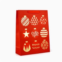 Пакет подарочный новогодний ламинированный &laquo;Шары&raquo;, L 31 х 40 х 11.5 см