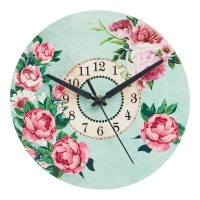 Часы настенные интерьерные "Пионы", d-23.5 см Часы настенные интерьерные "Пионы", d-23.5 см