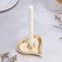 Подсвечник "Сердце" из гипса,14х2,5см,золото