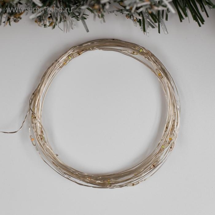 Гирлянда «Нить» 5 м роса, IP20, серебристая нить, 50 LED, 2 режима, батарейки AAх3 (нет в комплекте), свечение мульти Гирлянда «Нить» 5 м роса, IP20, серебристая нить, 50 LED, 2 режима, батарейки AAх3 (нет в комплекте), свечение мульти