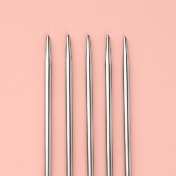 Спицы для вязания, чулочные, d = 4 мм, 25 см, 5 шт