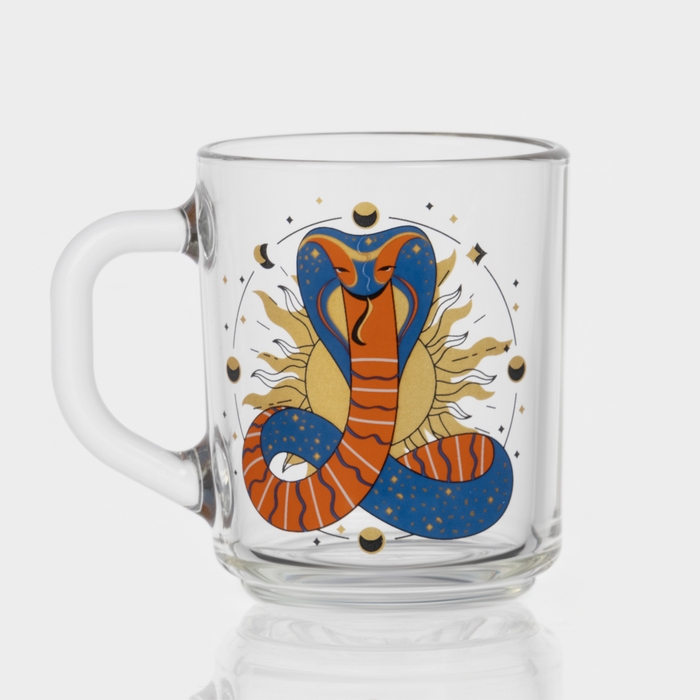 Кружка стеклянная чайная &laquo;Мистические змеи&raquo;, 200 мл, МИКС