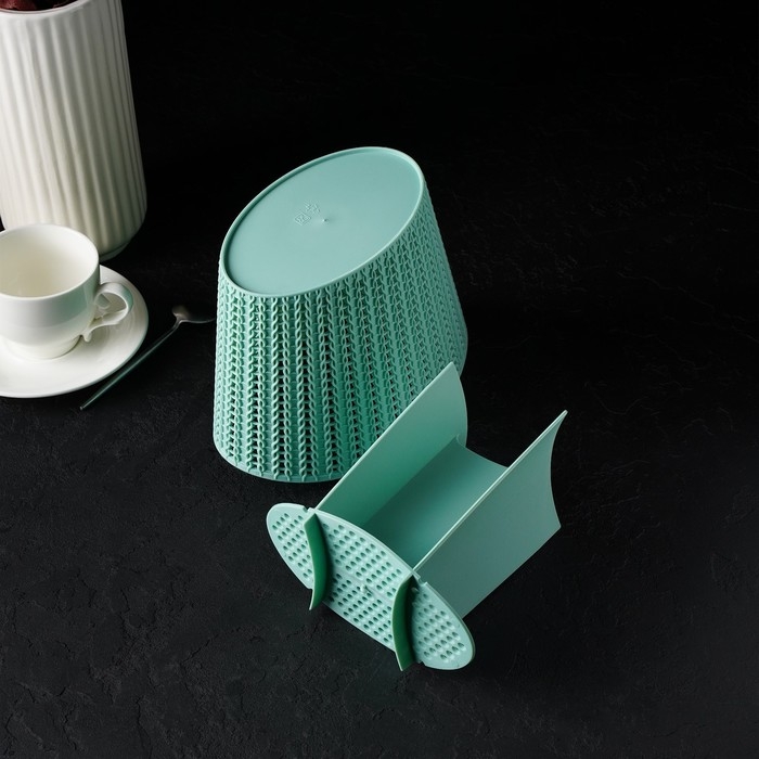 Подставка для столовых приборов &laquo;Вязание&raquo;, цвет фисташковый