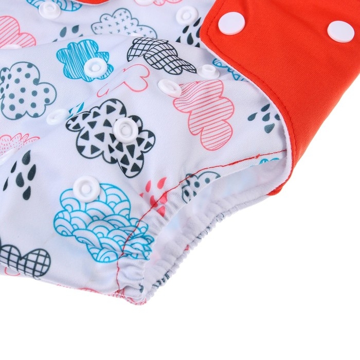 Многоразовый подгузник «Облака», 3-15 кг, цвет белый, Крошка Я Многоразовый подгузник «Облака», 3-15 кг, цвет белый, Крошка Я