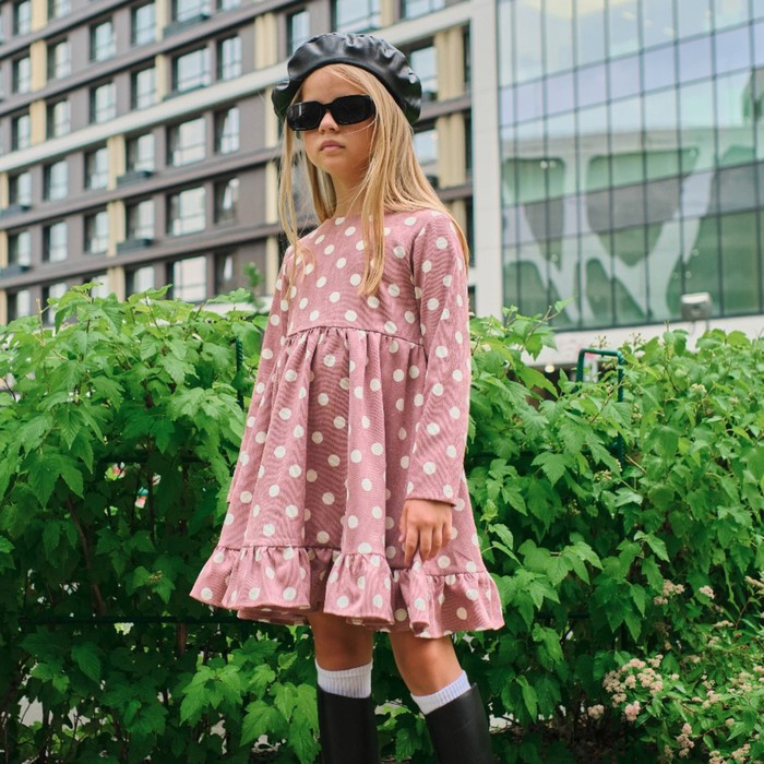 Платье детское KAFTAN Платье детское KAFTAN "Горох", р. 30 (98-104), розовый