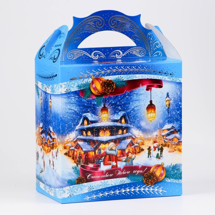 Новый год. Коробка подарочная новогодняя Ларец Новогодний вечер 18,2 х 11,5 х 26 см.