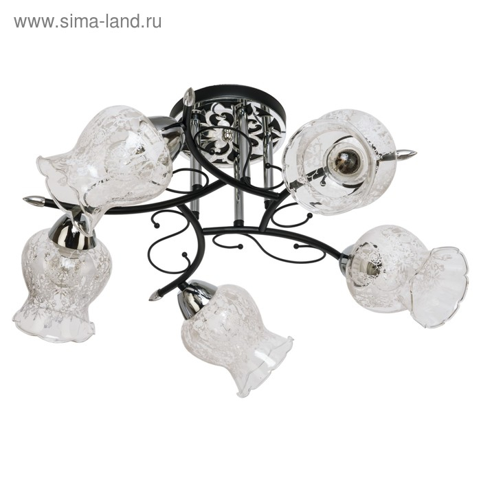 Люстра "Триони" 5х40Вт Е27 черный/хром 63х63х29