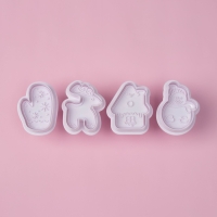 Плунжеры кондитерские Доляна &laquo;Зимняя сказка&raquo;, набор 4 шт, новогодние, пластик, белый