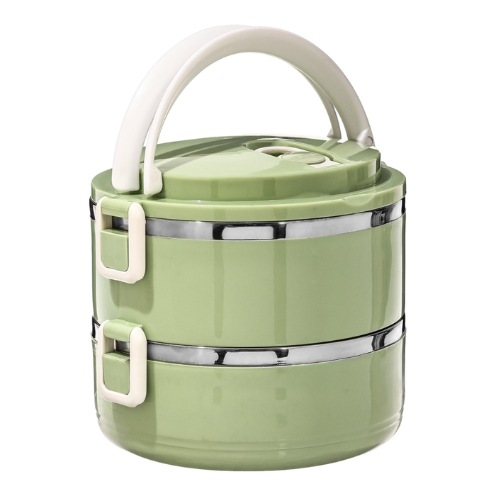 Ланч бокс с отделениями, контейнер для еды Ланч бокс с отделениями, контейнер для еды "Пикник", 1.4 л, 2 уровня, 14.5 х 14 х 16 см