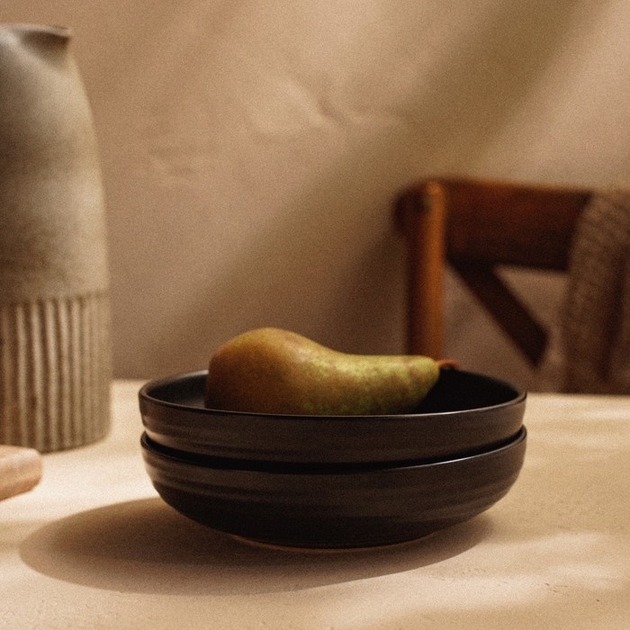 Набор тарелок фарфоровых глубоких SL Home &laquo;Дарк&raquo;, d=18,5 см,цвет чёрный