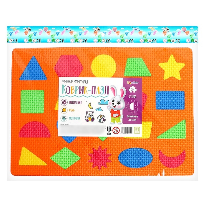 Коврик-пазл &laquo;Умные фигуры&raquo;, цвета МИКС