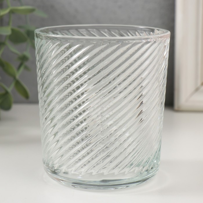 Банка для свечей стекло Банка для свечей стекло "Верность. Лебедь" прозрачная 350 мл 8,5х8,5х10 см