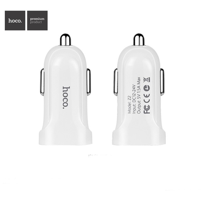 Автомобильное зарядное устройство Hoco Z2, USB - 1.5 А, белый Автомобильное зарядное устройство Hoco Z2, USB - 1.5 А, белый