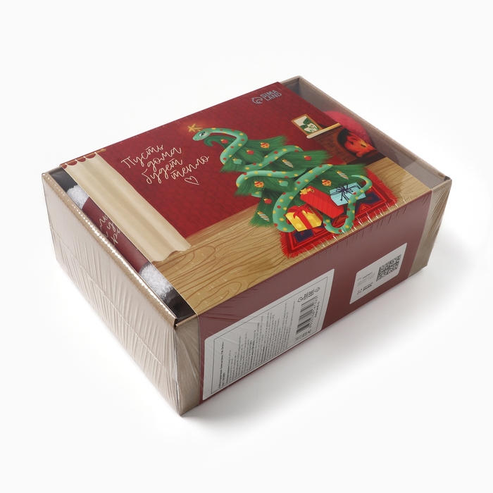 Набор подарочный Этель "Змея на ёлке" полотенце 30х60см и аксс (4 предм)