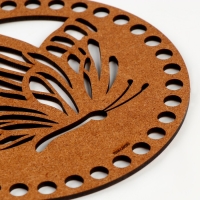 Донышко для вязания резное &laquo;Бабочка&raquo;, круг 15 см, хдф 3 мм