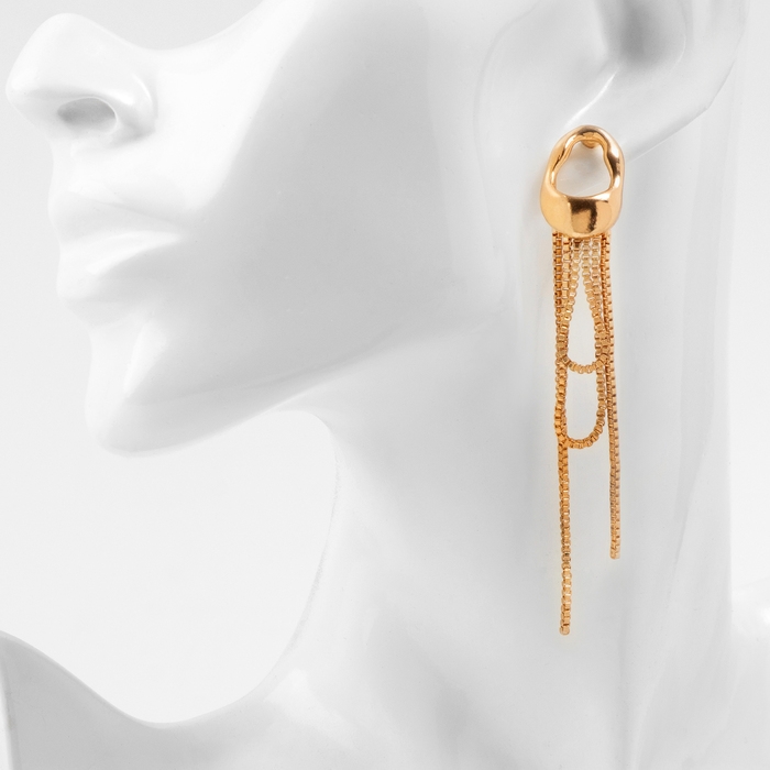 Серьги металл &laquo;Модерн&raquo; будущее, цвет золото