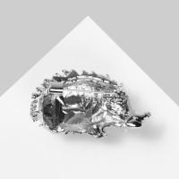 Брошь "Ёжик" счастье, цвет серебра Брошь "Ёжик" счастье, цвет серебра