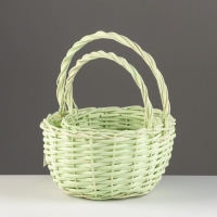 Набор корзин, D24x13/26 см, D18x11/23 см, 2 шт, зеленый, ива Набор корзин, D24x13/26 см, D18x11/23 см, 2 шт, зеленый, ива