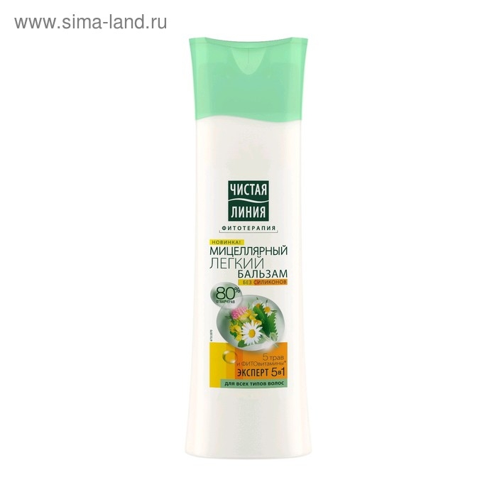 Мицеллярный бальзам для волос Чистая линия &laquo;5 трав&raquo;, 380 мл