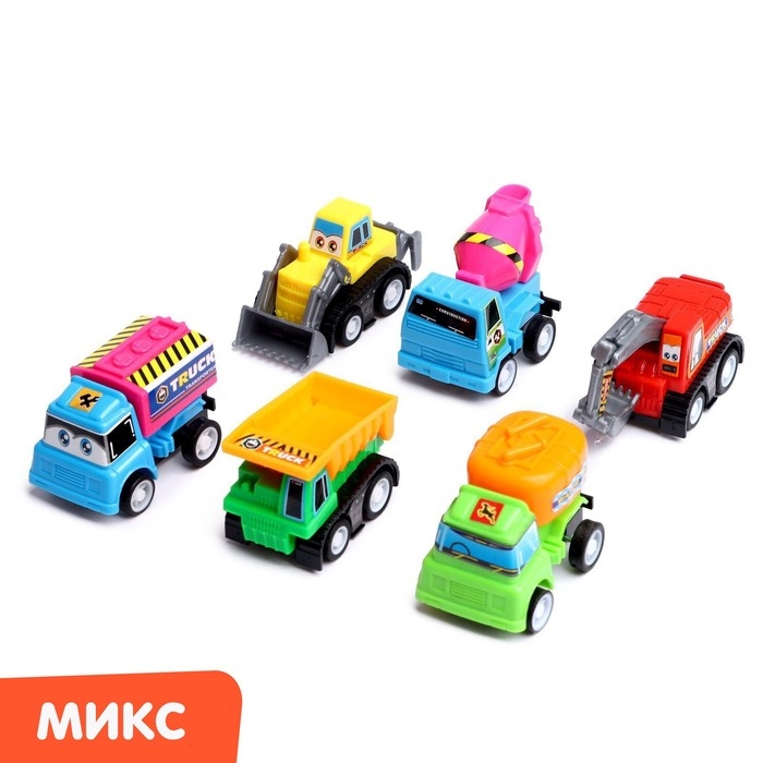 Набор инерционных машин &laquo;Стройка&raquo; в сумке, 6 штук, МИКС