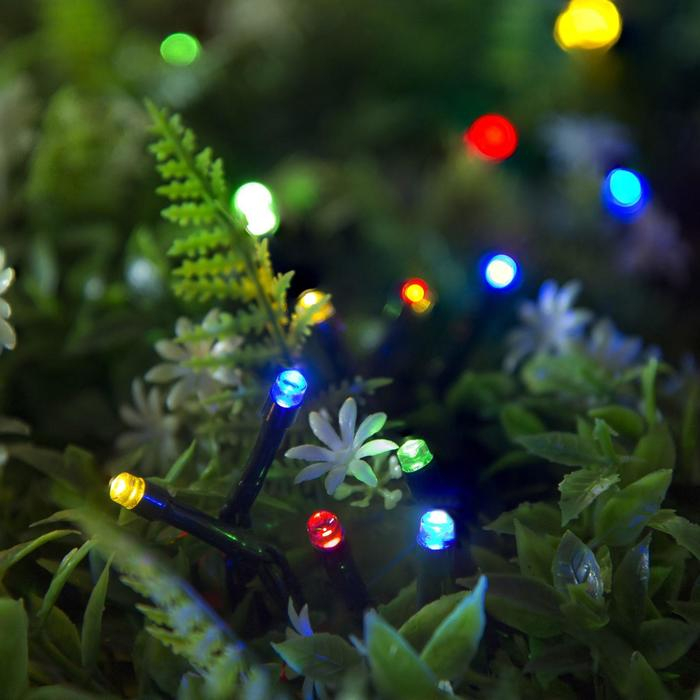 Гирлянда &laquo;Нить&raquo; 20 м, тёмная нить, 200 LED, свечение мульти, 2 режима, солнечная батарея