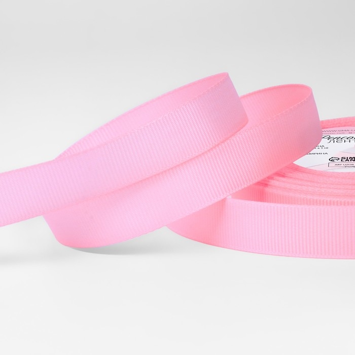 Лента репсовая, 15 мм, 23 &plusmn; 1 м, цвет светло-розовый №04