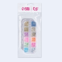 Блёстки для декора ногтей, 12 ячеек, мелкие, разноцветные Блёстки для декора ногтей, 12 ячеек, мелкие, разноцветные