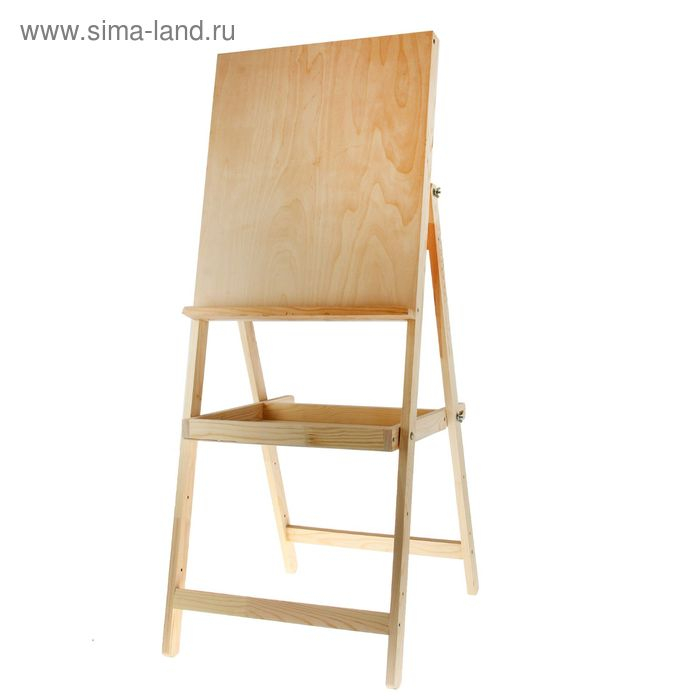 Мольберт тип &laquo;Хлопушка&raquo;, 130 х 50 х 65 см, планшет 60 х 50 см, с полочкой, неокрашенное дерево, Calligrata