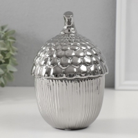 Шкатулка керамика "Жёлудь" серебро 12х12х18 см Шкатулка керамика "Жёлудь" серебро 12х12х18 см